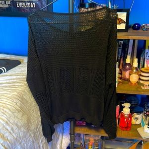 Plus hollow out knitted cover up